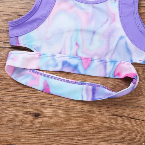 Miniatura 3 de Traje de baño deportivo sin mangas con pantalones cortos para entrenamiento y fitness para niñas y niñas