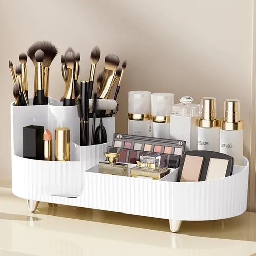 Miniatura 9 de Organizador de maquillaje giratorio, estuche de exhibición de cosméticos de gran capacidad, fácil de contener todos tus productos de maquillaje, al