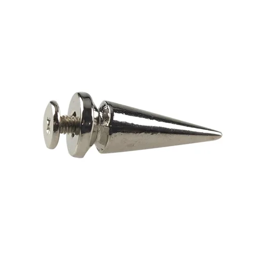 Miniatura 4 de 50 piezas de clavos de cono plateado metálicos con rosca trasera para manualidades, remaches frescos, punk, 0.394 x 0.984 in