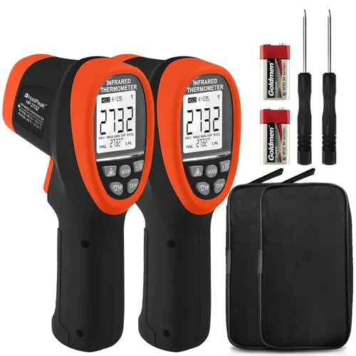 Miniatura 11 de Pirómetro HOLDPEAK D: S=50:1, termómetro infrarrojo de alta temperatura -58℉~3272℉(-58.0 °F~3,272.0 °F), pistola termómetro láser industrial sin