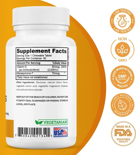 Miniatura 5 de Paquete de masticables Daily 7 Essentials, Sleep Well y Vitamina D3 + K2 para hombre
