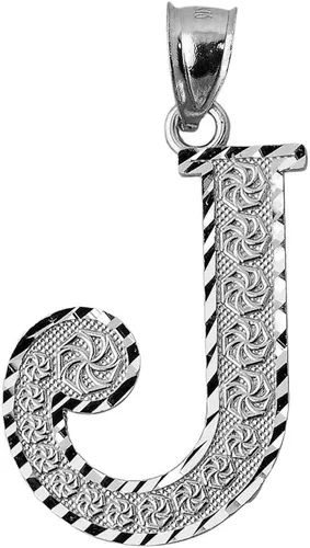 Miniatura 29 de Claddagh Gold . Colgante de plata de ley 925 con inicial de letras A-Z disponible en pequeño, mediano y grande
