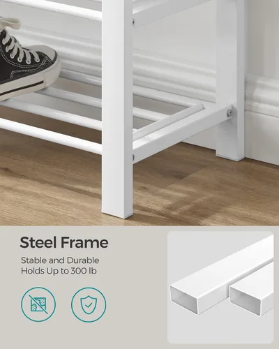 Miniatura 4 de SONGMICS Banco de zapatos, banco de almacenamiento, banco de entrada con cojín, estante para zapatos con asiento, ahorro de espacio, estilo moderno