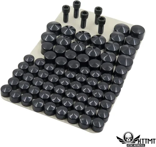 Miniatura 3 de MT247-001-BK - Tapas de pernos negros compatibles con Harley FLT FLH 2007-2013