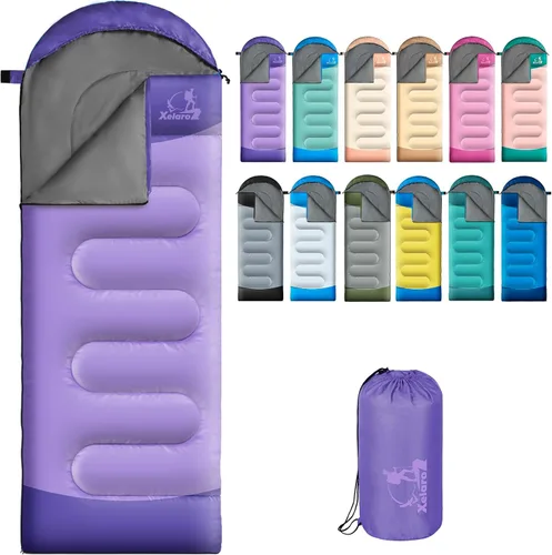 Miniatura 12 de Sacos de dormir para adultos y niños - 3 estaciones para clima frío y cálido, impermeables para acampar - Sacos de dormir ligeros para camping