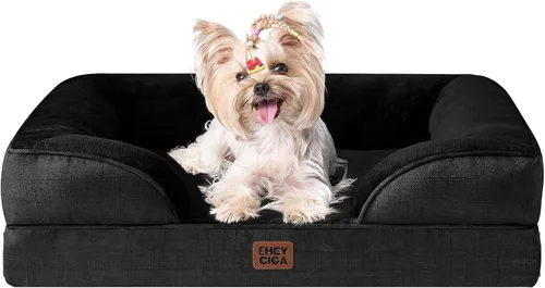Miniatura 51 de EHEYCIGA - Cama ortopédica para perro grande, impermeable, de espuma viscoelástica y espuma tipo caja de huevos, bordes elevados, antideslizante