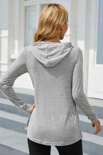 Miniatura 5 de Sosolism Sudadera con capucha de lactancia para mujer, de manga larga, con bolsillos