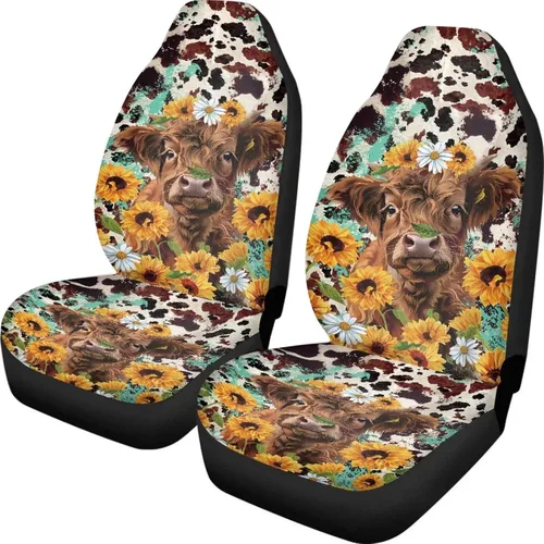 Miniatura 20 de INSTANTARTS Fundas de asiento de coche con diseño de dalia estética, solo para asientos delanteros, protector de asiento de vehículo, 2 unids/set
