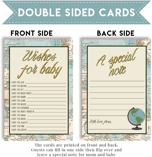 Miniatura 2 de Amanda Creation Adventure Awaits Baby Wishes Cards 20, 4 x 6 pulgadas, gran recuerdo y actividad divertida para baby showers, deseos para recuerdos