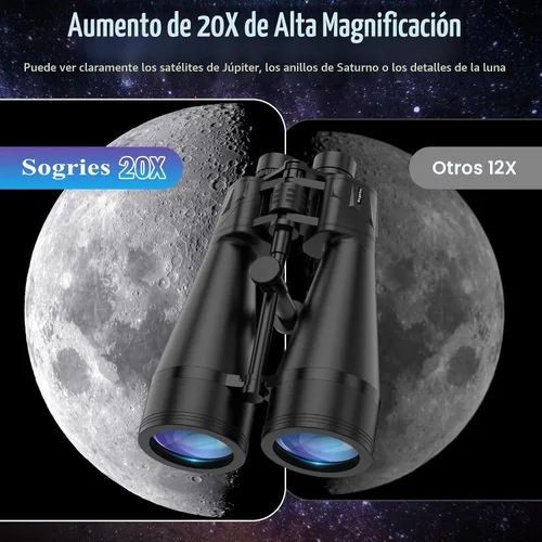 Miniatura 2 de Prismáticos de astronomía de 20 x 80 para adultos, binoculares de observación de estrellas de alta potencia con prisma Bak4, visión de poca luz