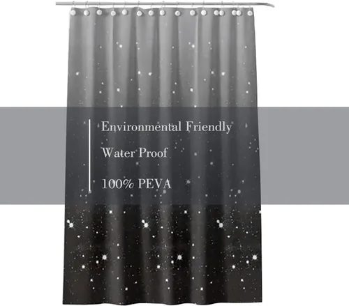 Miniatura 3 de Forro de cortina de ducha de 72 x 72 pulgadas, forro de ducha ligero de plástico impermeable 4G para baño, con agujeros de ojales y 3 pesos