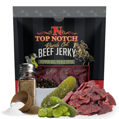 Miniatura 17 de Top Notch Ranch Cut Jerky - Bolsa de 10 onzas de carne seca de res - Snacks ricos en proteínas para niños y adultos - Tiras sabrosas de carne de res