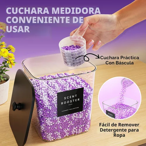 Miniatura 3 de Paquete de 4 recipientes para lavandería, contenedores transparentes esenciales para la organización de la lavandería, recipientes grandes de Negro