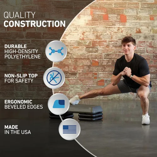 Miniatura 6 de Freestyle STEP Plataforma de escalón para ejercicio, Stepper de tamaño circuito para ejercicio en casa Plateado/Negro