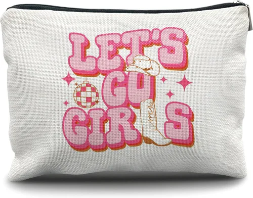 Nogrit Retro Groovy Western Cowgirl Maquillaje Cosméticos Bolsa, Let's Go Girls A, Occidental/Vaquera