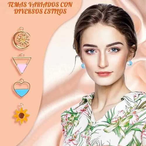 Miniatura 6 de Acejoz 300 Piezas Dijes para Fabricación de Joyas, Lote Surtido al Por Mayor Chapados en Oro Esmaltados Dijes para Aretes de Bricolaje, Collar