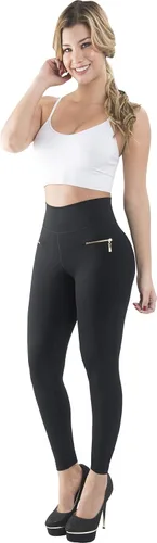 Miniatura 4 de Leggings elevadores con cintura alta interna Fajas Powernet Supplex Zipper Levanta Cola Colombianos 402BB