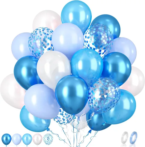 Miniatura 10 de Paready Globos de Frozen, 60 Piezas Globos de 12 Pulgadas Morado Azul Blancos y de Confeti de Nieve de Látex para Niñas Suministros de Fiesta Morado