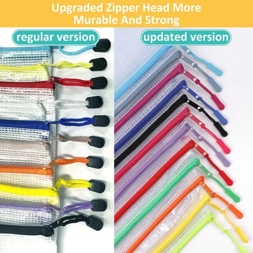 Miniatura 4 de YOPCDJ 12 bolsas de malla con cremallera, bolsa de rompecabezas A5 (12 colores, 12 paquetes) para organizar, bolsa de almacenamiento imprescindible