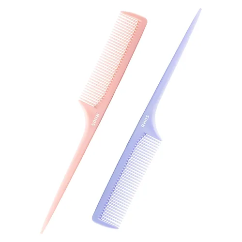 Miniatura 14 de RHOS Juego de peines para mujeres y hombres, 3 piezas, dientes anchos, cola de rata, peines para el pelo de tocador, peines desenredantes para todo
