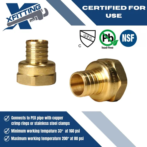 Miniatura 3 de XFITTING 1 pulgada Pex x 1 pulgada Adaptador Femenino NPT, 23-4-3=2X, 2 Piezas