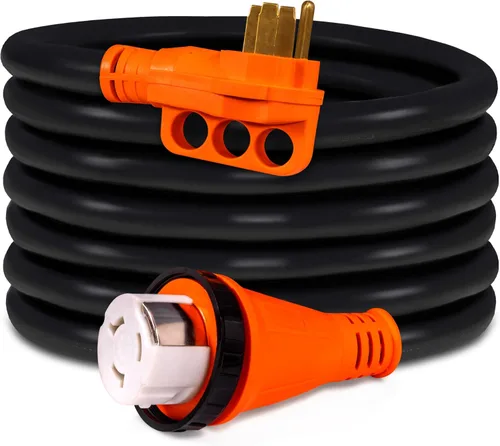 Miniatura 10 de True Mods Cable de Extensión de Alimentación de Costa de 50 pies, 125 V, 30 amperios para caravana [NEMA TT-30P TT-30R] [luz LED] [ETL] 30A calibre