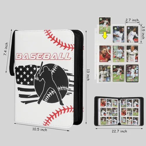 Miniatura 2 de Carpeta de Tarjetas de Béisbol con Fundas, Carpeta de Tarjetas Coleccionables de 900 Bolsillos, Carpeta Porta Tarjetas de 9 Bolsillos Álbum 900