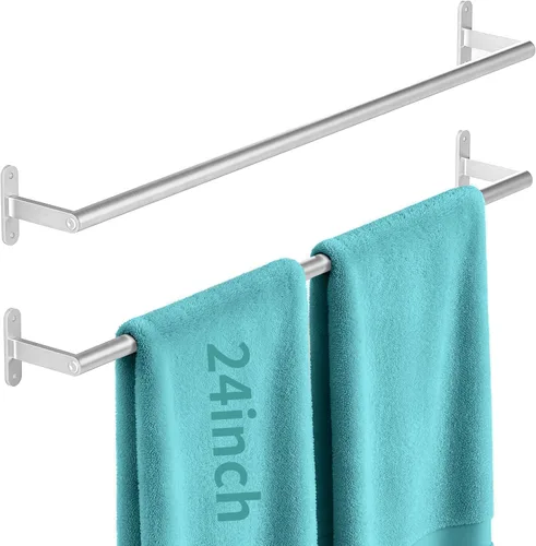 Miniatura 6 de KLJKPA Toallero de baño de 16 pulgadas, toallero para baño montado en la pared, moderno y resistente soporte para toallas de mano de acero Negro