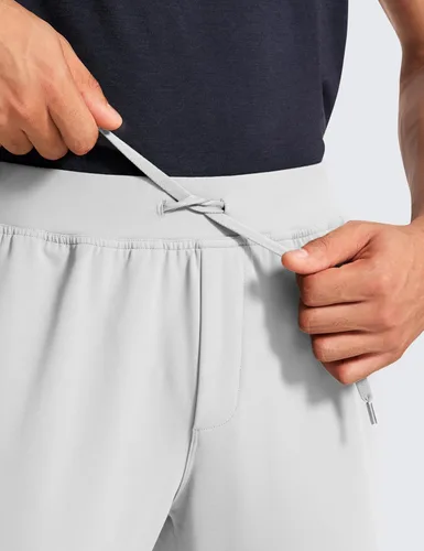 Miniatura 4 de CRZ YOGA Pantalones deportivos elásticos en 4 direcciones para hombre, de 30 pulgadas, para entrenamiento, casual, con bolsillo con cremallera