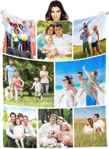 Miniatura 24 de Manta personalizada con nombre, mantas de monograma personalizadas con diseño de color de contraste, manta personalizada para bebés, niñas, niños