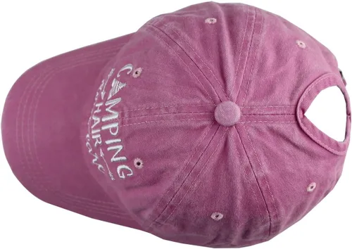 Miniatura 3 de MANMESH HATT Camping Hair Don't Care Ponytail Hat Vintage Washed Distressed Baseball Dad Cap for Women