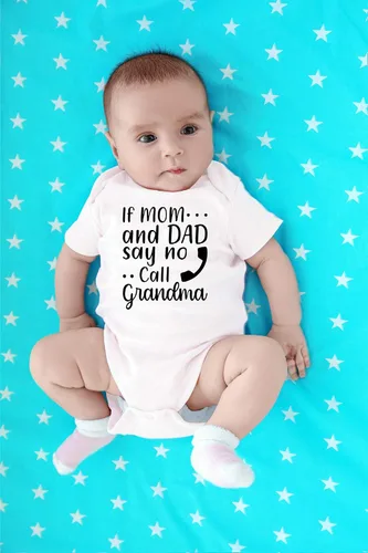 Miniatura 16 de CBTwear If Mom and Dad Say No Call Grandma - Ropa de bebé - Divertidos trajes para recién nacidos para niños y niñas