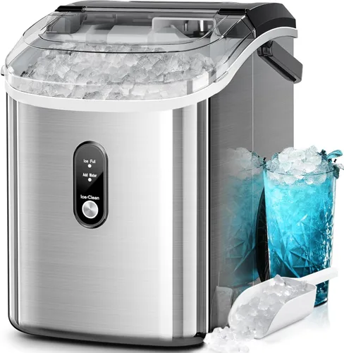 Miniatura 10 de Kismile Nugget - Máquina de hielo para encimera, 35 libras/24 horas, máquina de hielo portátil con hielo triturado, función de autolimpieza