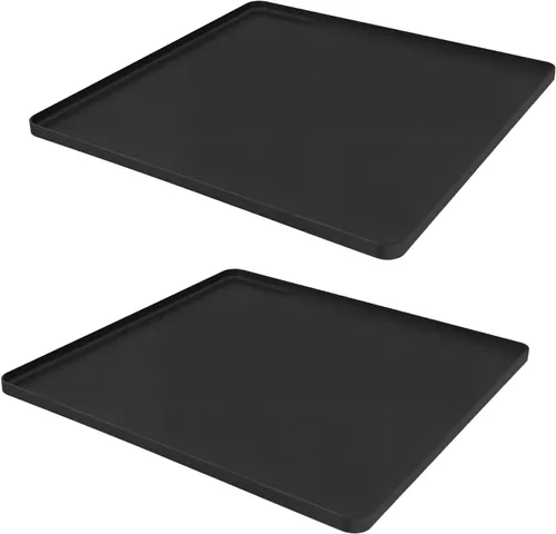 Juego de 2 mini alfombrillas para nevera, 19.7 x 19.7 x 0.6 pulgadas, antideslizantes, gruesas, de silicona, para debajo del refrigerador, bandeja