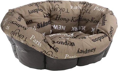 Miniatura 8 de Ferplast Cojín para cama de perro y gato, 2 fundas de repuesto acolchadas para cama de mascotas, cesta de plástico, algodón suave, lavable, Marrón