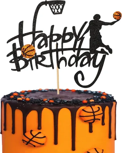 Decoración de pastel de baloncesto con temática de baloncesto para hombres, deportes, niños, fiesta de cumpleaños, eventos deportivos, suministros
