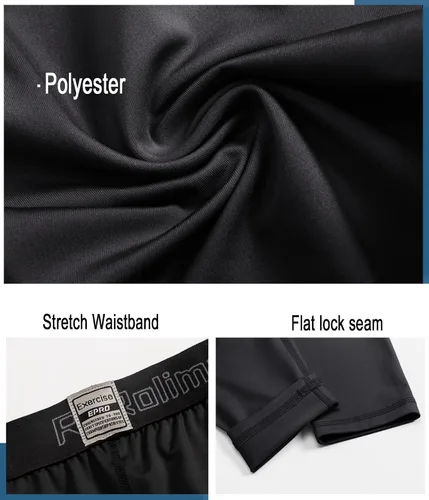 Miniatura 5 de Paquete de 4 o 3 leggings de compresión para niños y jóvenes, pantalones atléticos, capa base deportiva para niños