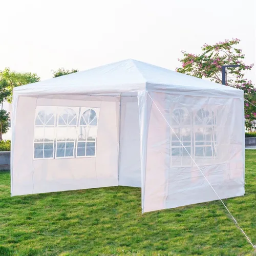 Outvita Gazebo para exteriores, toldo blanco con paredes laterales, tienda de campaña para fiesta de boda con bloqueo UV para fiestas, refugio de
