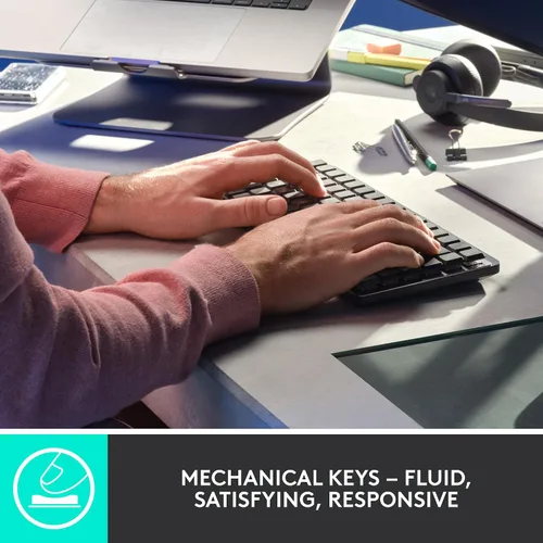 Miniatura 2 de Logitech MX Mechanical Mini - Teclado inalámbrico iluminado, interruptores táctiles silenciosos, retroiluminación, Bluetooth, USB-C, compatible