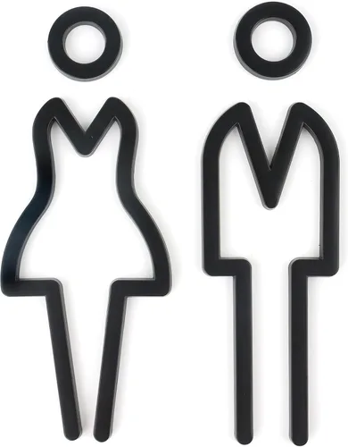 Letrero de baño acrílico con respaldo adhesivo para hombres y mujeres, letreros de puerta de baño, letreros de baño para negocios, señalización de
