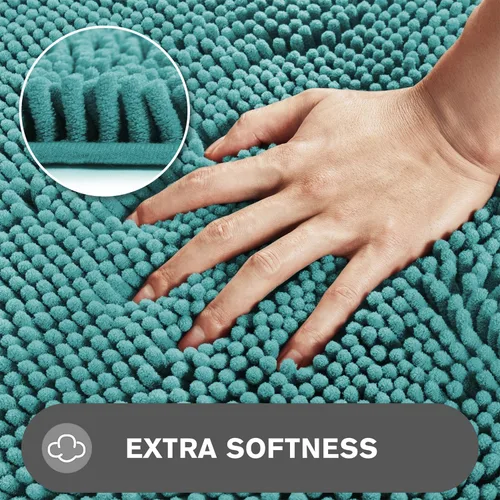 Miniatura 37 de Alfombra de baño pequeña de 12 x 18 pulgadas, lavable y absorbente, antideslizante, alfombra de baño de felpilla gruesa y suave para baño, ducha
