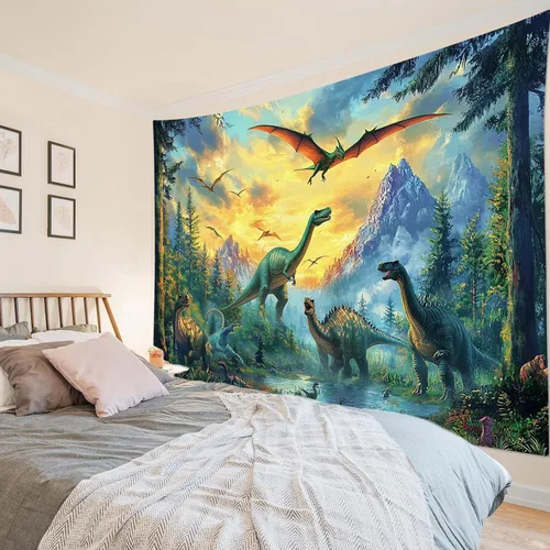 Miniatura 13 de HVEST Tapiz de pared de lobo para colgar en la pared, tapiz de animales salvajes, lobos aullidos en tapices nevados, escena de nieve de invierno