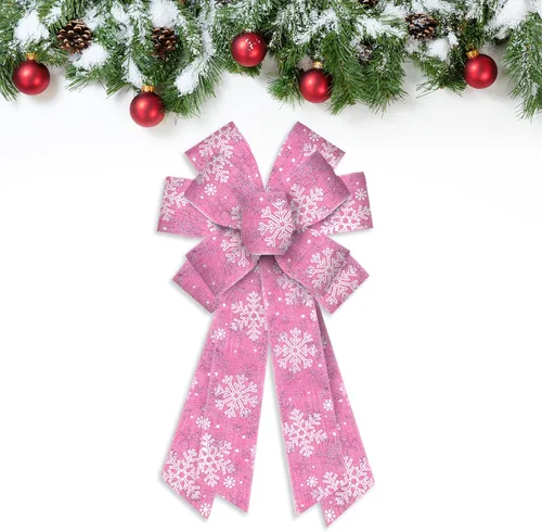 Miniatura 7 de Estivaux Lazos Grandes de Navidad para Corona, Lazo de Corona de Navidad a Cuadros Búfalo Verde Estilo Granja, Lazos para Decorar la Parte Superior