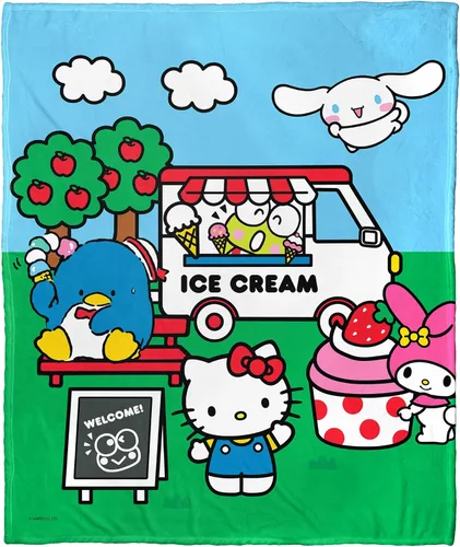Miniatura 14 de Northwest Hello Kitty - Manta de seda táctil, 50 x 60 pulgadas, amigos de la playa