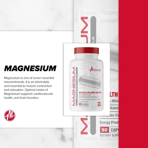 Miniatura 4 de Metabolic Nutrition Magnesio, 650 mg por porción, sin OMG, vegano, sin gluten, 90 cápsulas