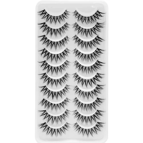 Miniatura 3 de Pestañas postizas 3D con volumen de ojo de gato, pestañas de banda transparente, aspecto natural, imitación de visón, tira invisible, pestañas