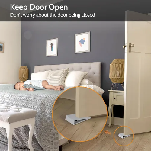 Miniatura 4 de Optish Topes de puerta patentados originales para la parte inferior de la puerta, tope de puerta de goma antideslizante, cuña de puertas para Gris
