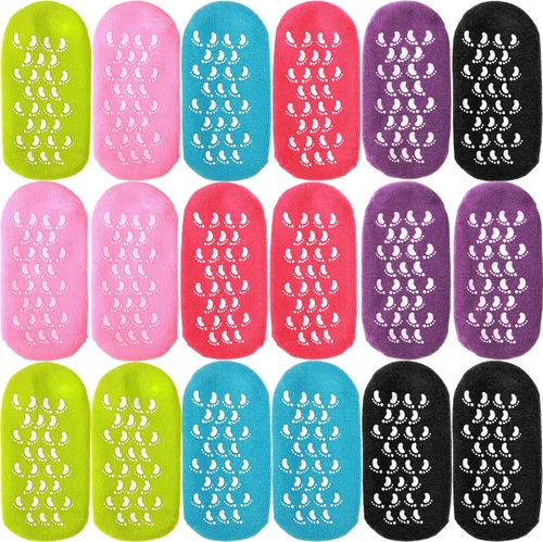Miniatura 8 de JaGely 6 pares de calcetines hidratantes, calcetines de gel suave para pies secos y agrietados, pieles forradas de gel para el cuidado de los pies