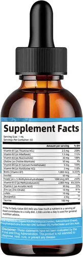 Miniatura 8 de 15 en 1 complejo de vitamina B liposomal Pro sin azúcar, gotas de complejo B con niacinamida B1, B2, B3, colina, biotina B5, B6, B7, inositol