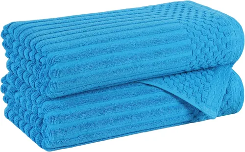 Miniatura 63 de Superior Juego de 6 toallas de algodón sólido y acanalado, toallas de cara de 13 x 13 pulgadas, toallas de mano de 16 x 28 pulgadas, toallas de baño